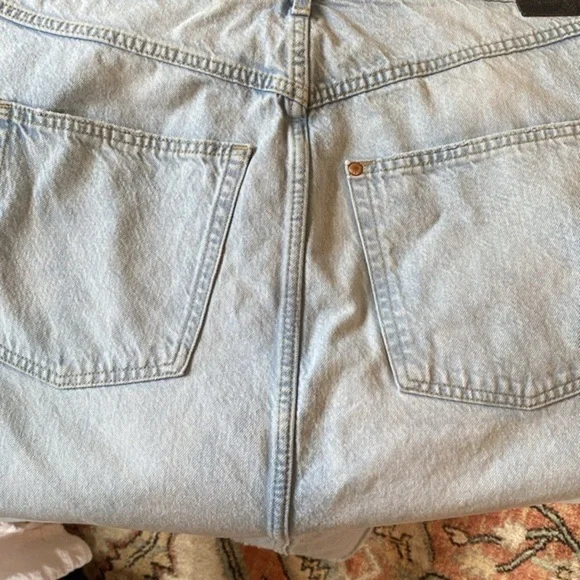 H&M Long Maxi Jean Denim Skirt with Raw Edge Hem XL - Picture 6 of 6